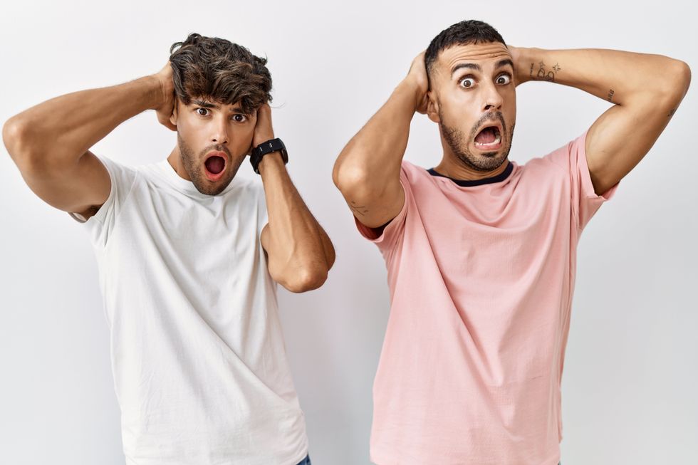 men acting surprised