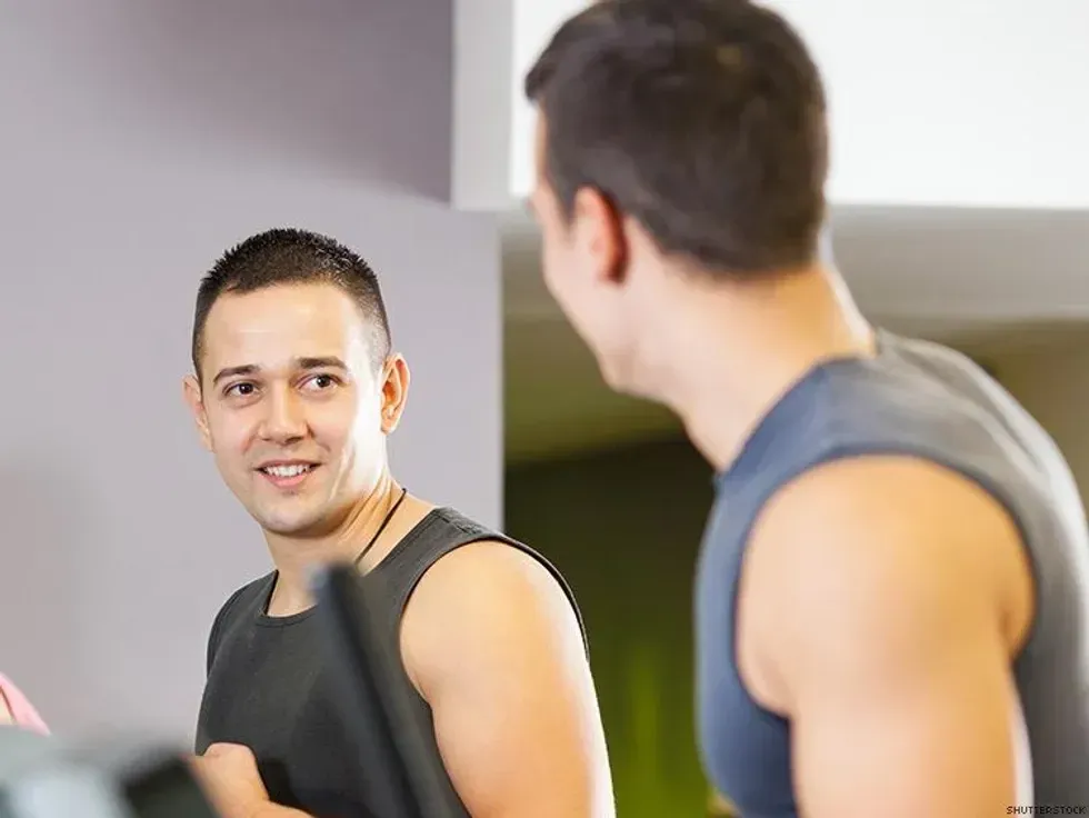 men checking each other out