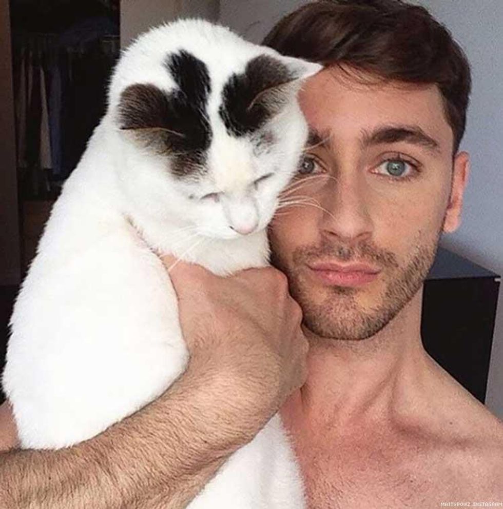 men with cats