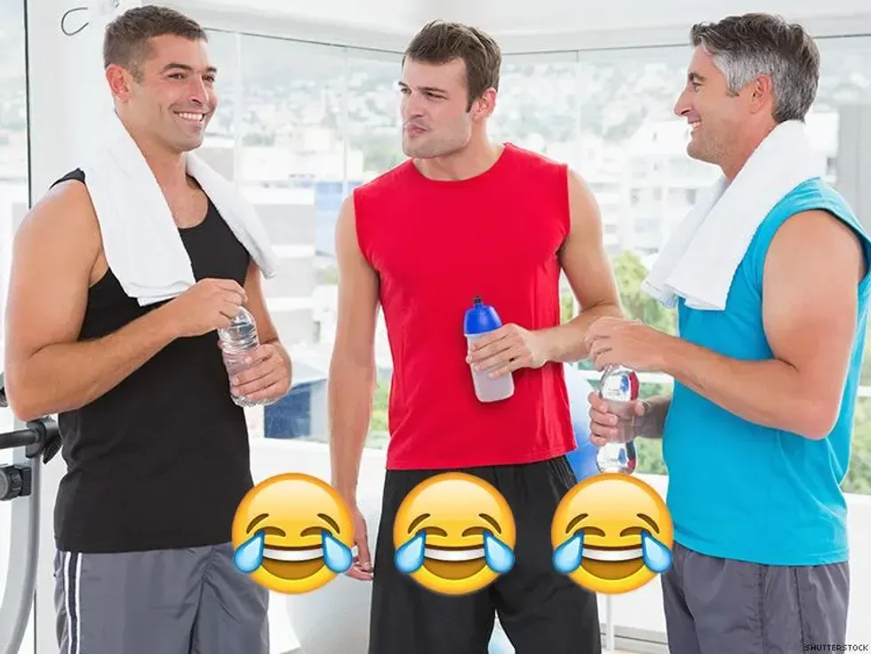 men with water bottles