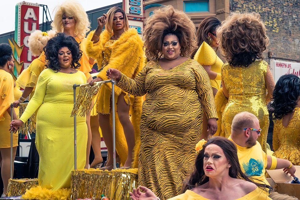 MINNEAPOLIS MINNESOTA Twin Cities pride float POC drag queens photo gallery list LGBTQ pride celebrations festivals parades USA 2024