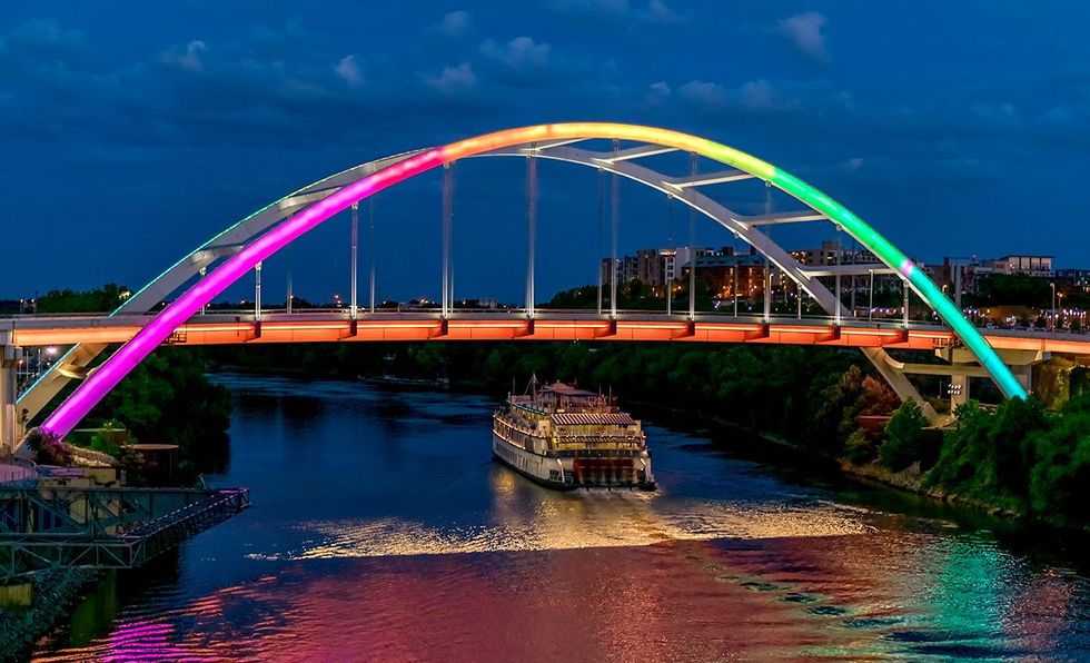 Nashville rainbow bridge photo gallery list LGBTQ pride celebrations festivals parades USA 2024