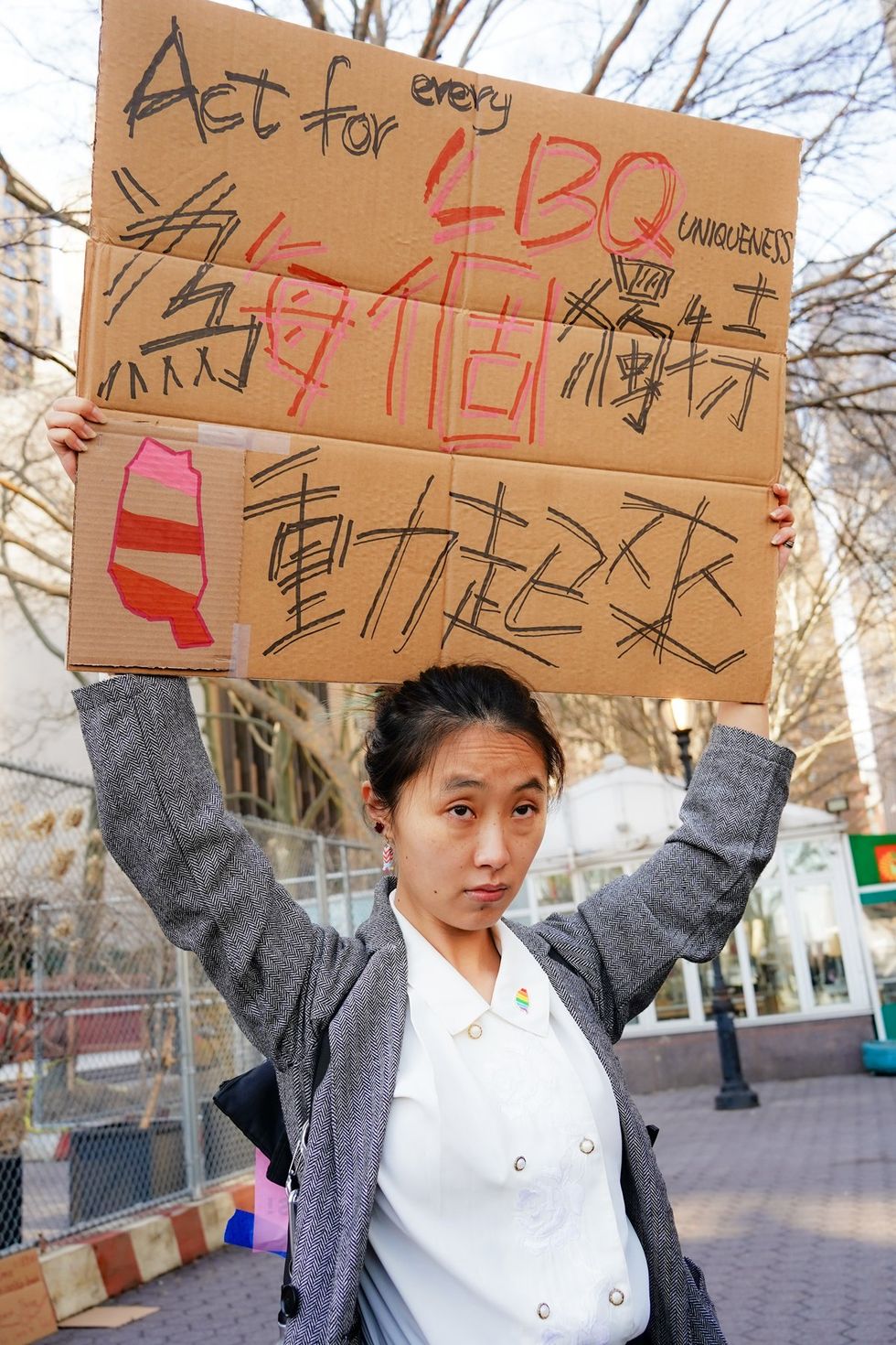 NYC Lesbians Unite Rally UN Dag Hammarskjold Plaza organized by Outright International