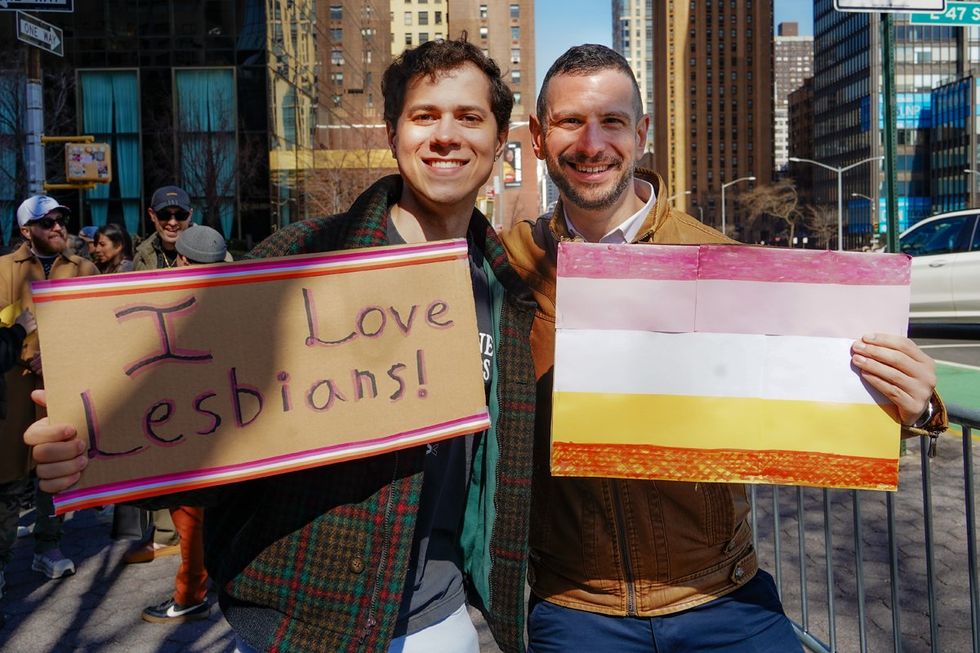 NYC Lesbians Unite Rally UN Dag Hammarskjold Plaza organized by Outright International