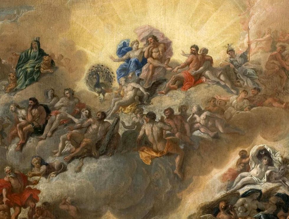 Oil Painting The Gods On Mount Olympus Sketch By Antonio Verrio 1690 94