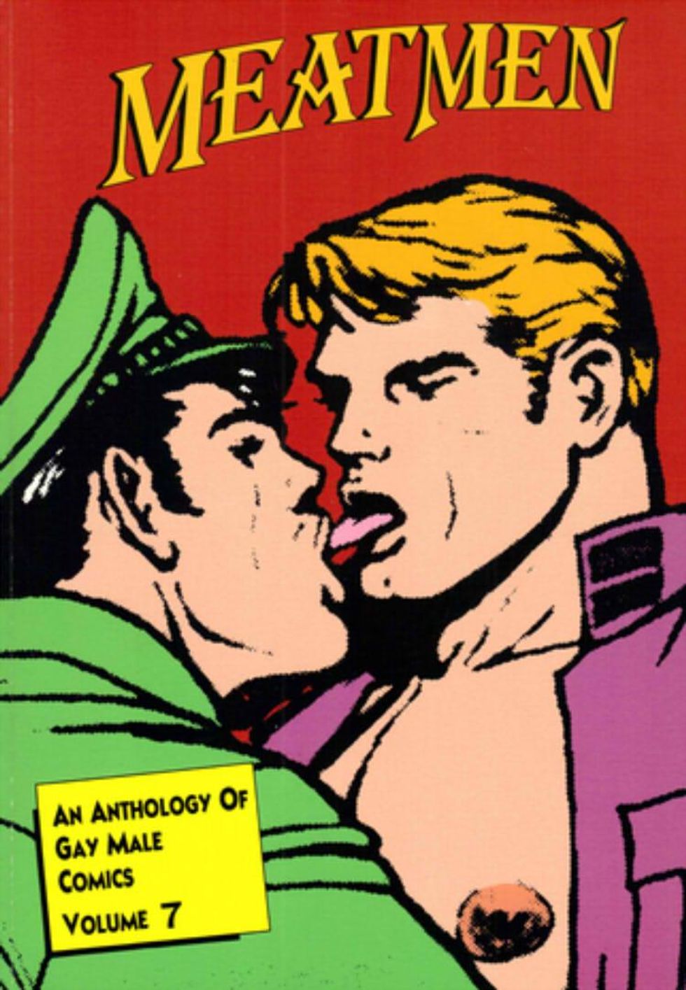 One man kissing another tongue