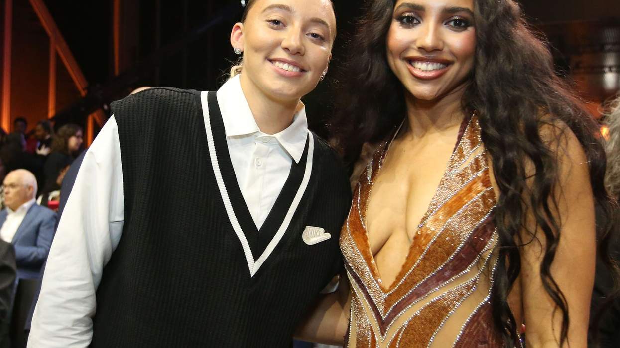Paige bueckers and azzi fudd pose for a photo during the 2026 wnba draft on april 13, 2026 at the shed in new york, new york