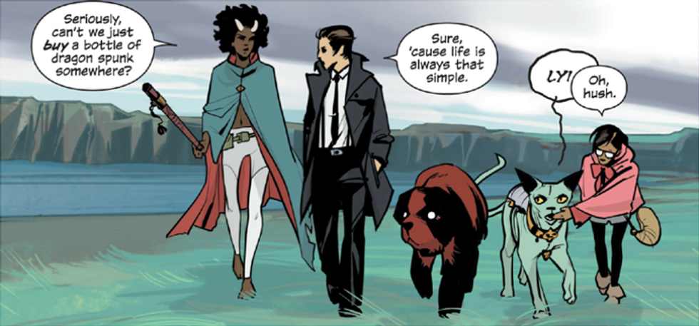 People walking and talking