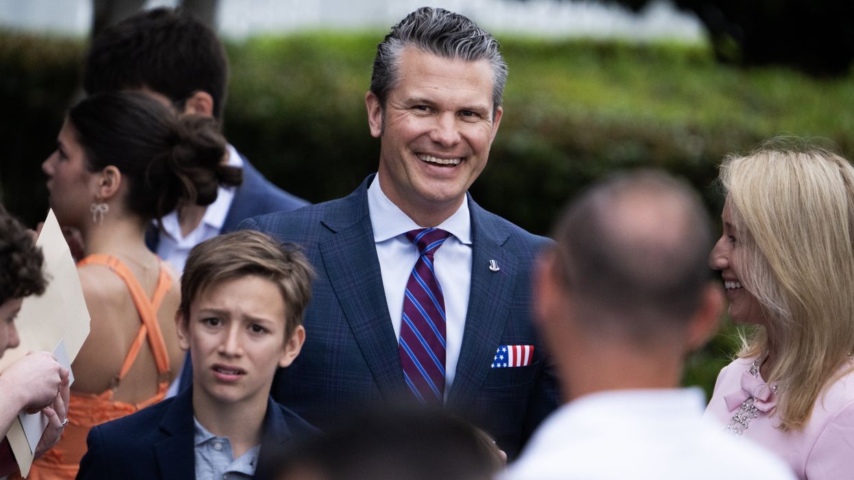 Pete Hegseth and his son at the White House Easter Egg Roll