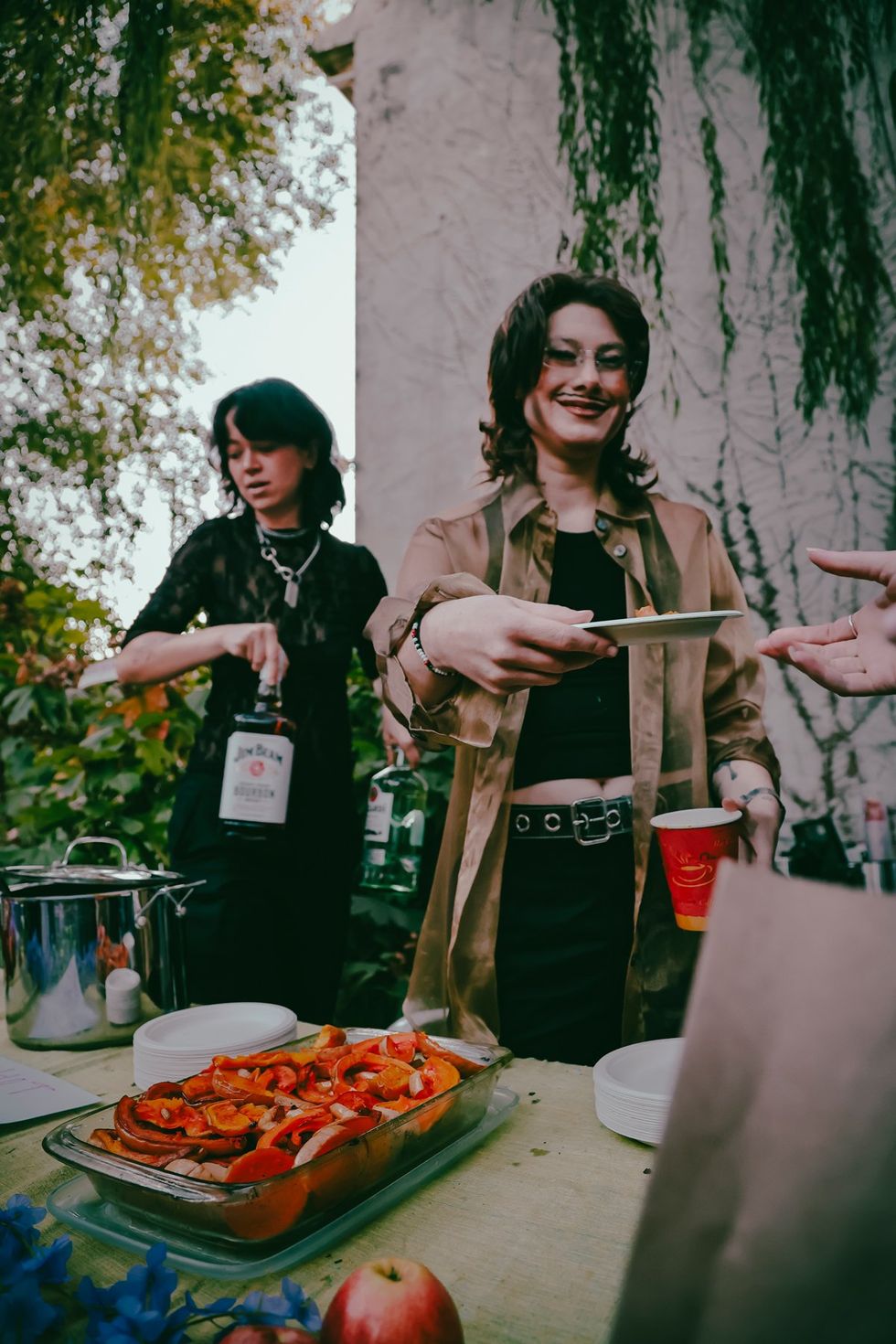 photo gallery Full Moon Drag troupe anti Zionist Jewish queer artists HOT 2 ROT Sukkot Drag Spectacular outside community garden Brooklyn NY