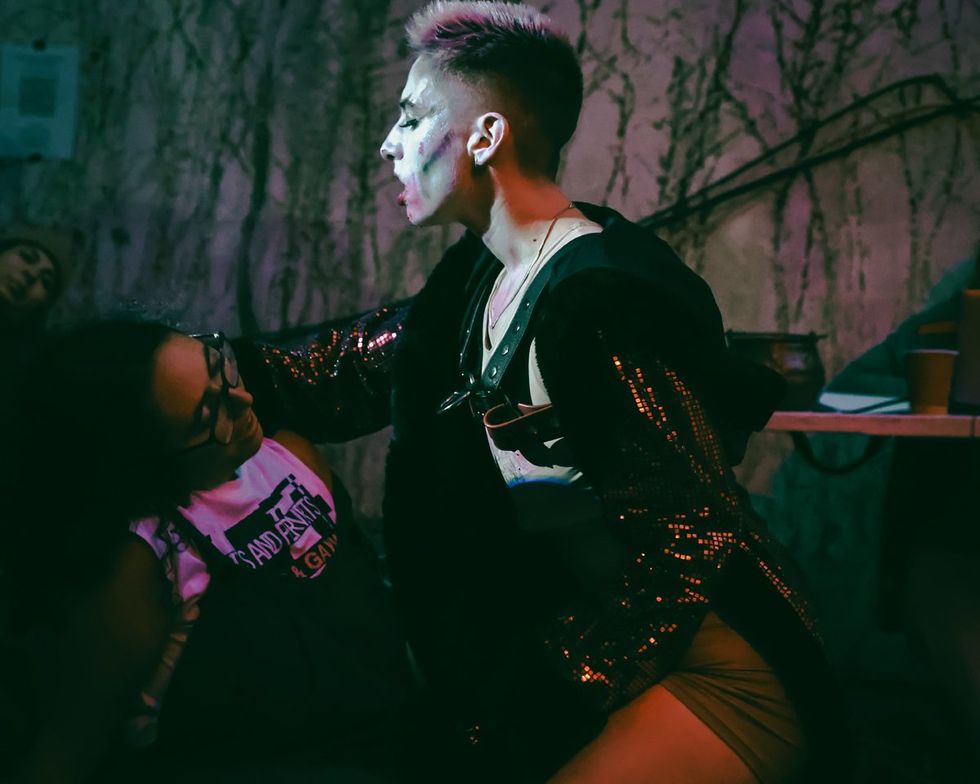 photo gallery Full Moon Drag troupe anti Zionist Jewish queer artists HOT 2 ROT Sukkot Drag Spectacular outside community garden Brooklyn NY