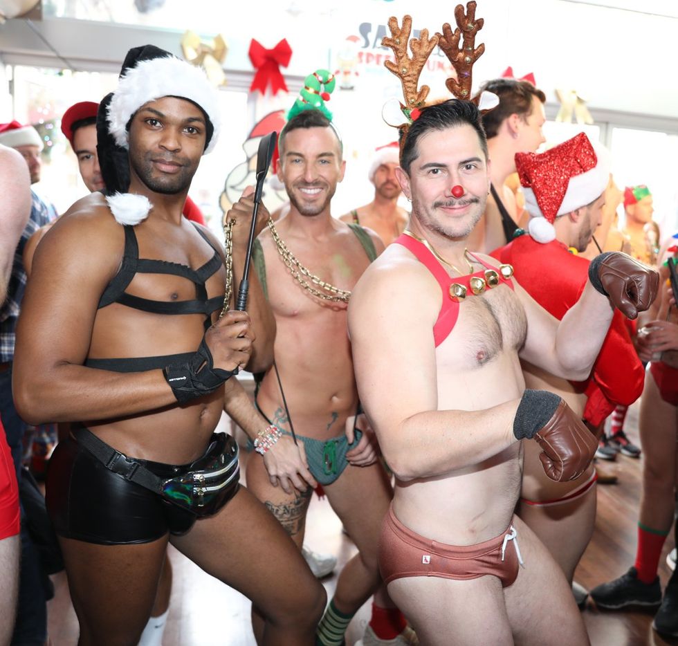 photo gallery gay bar Sidetrack Chicago Santa Speedo Run party 2024