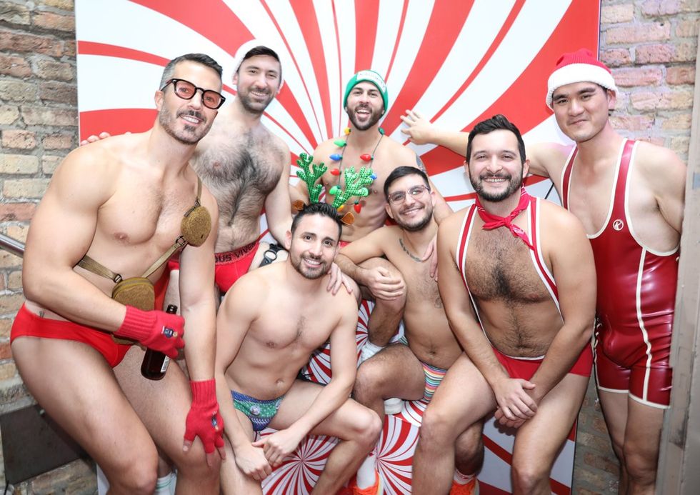 photo gallery gay bar Sidetrack Chicago Santa Speedo Run party 2024