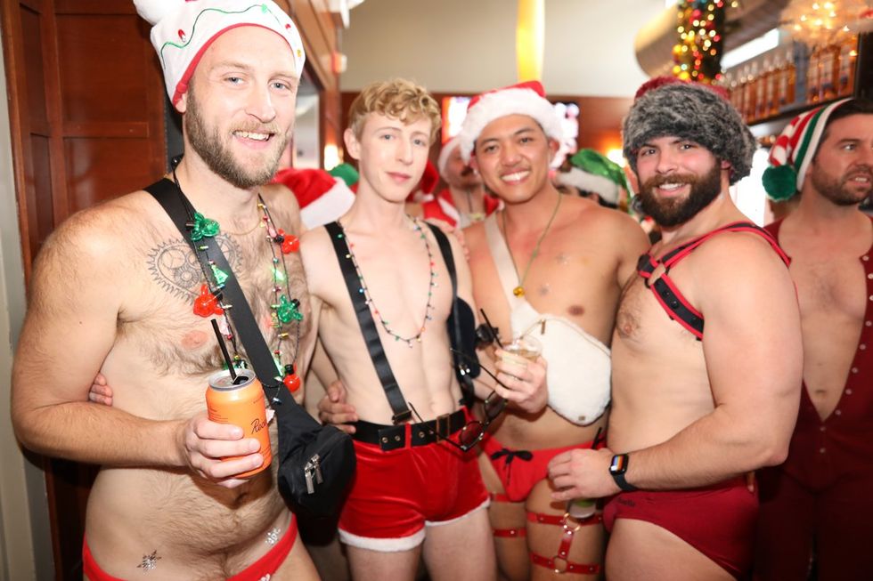 photo gallery gay bar Sidetrack Chicago Santa Speedo Run party 2024