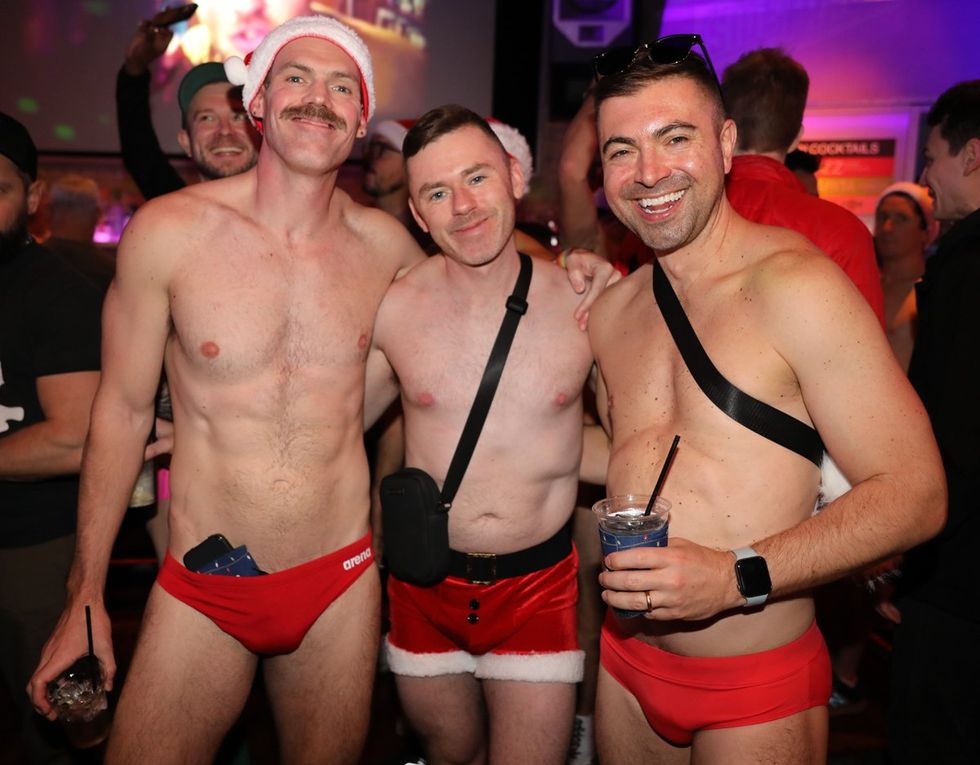 photo gallery gay bar Sidetrack Chicago Santa Speedo Run party 2024