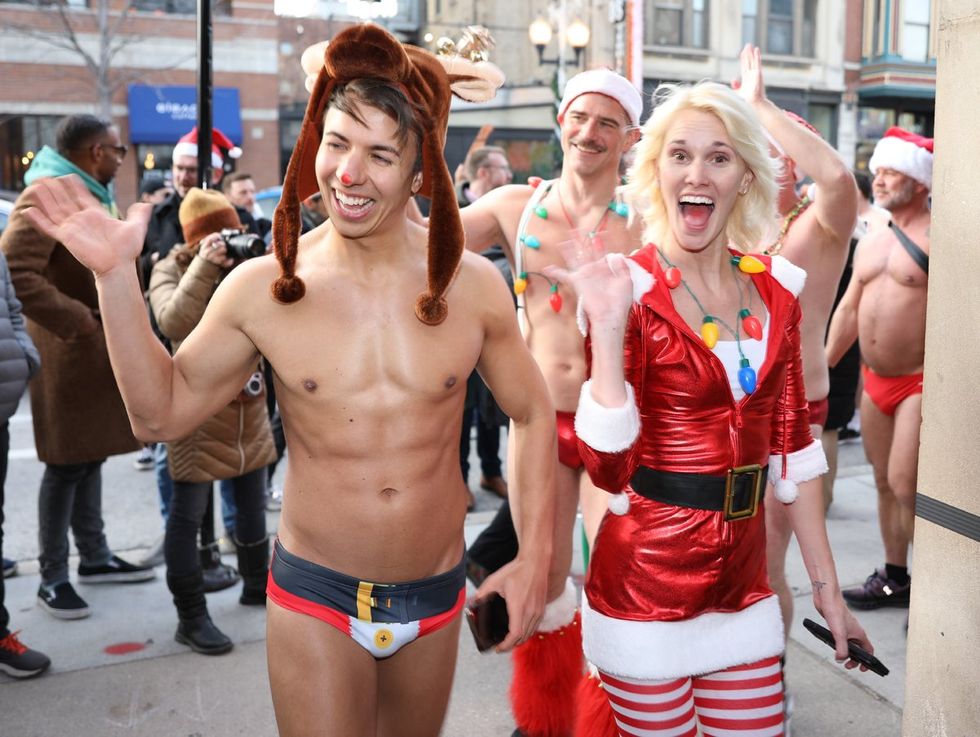 photo gallery gay bar Sidetrack Chicago Santa Speedo Run party 2024