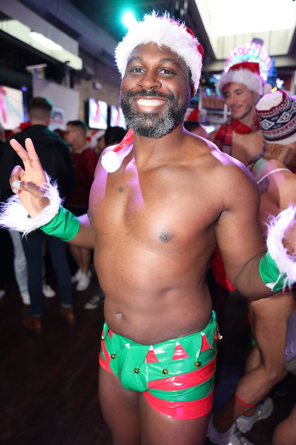 photo gallery gay bar Sidetrack Chicago Santa Speedo Run party 2024