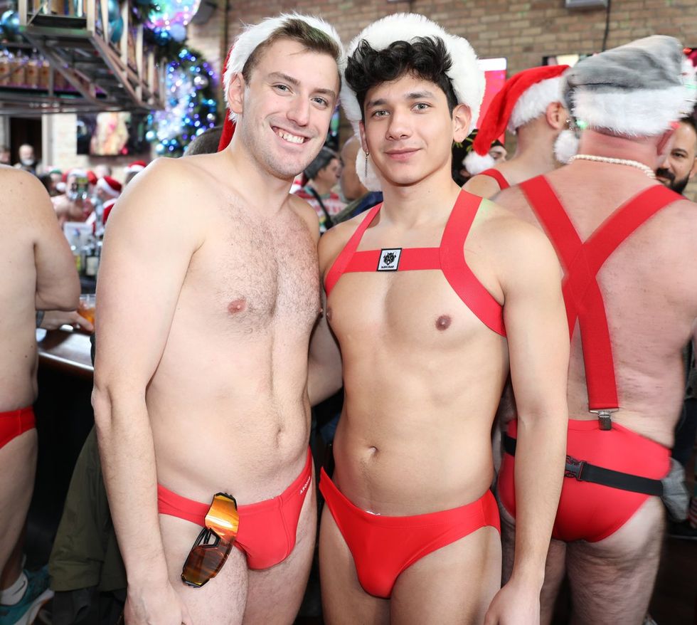 photo gallery gay bar Sidetrack Chicago Santa Speedo Run party 2024