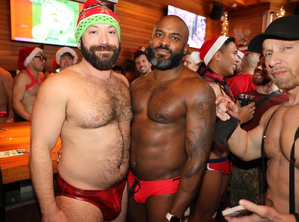 photo gallery gay bar Sidetrack Chicago Santa Speedo Run party 2024