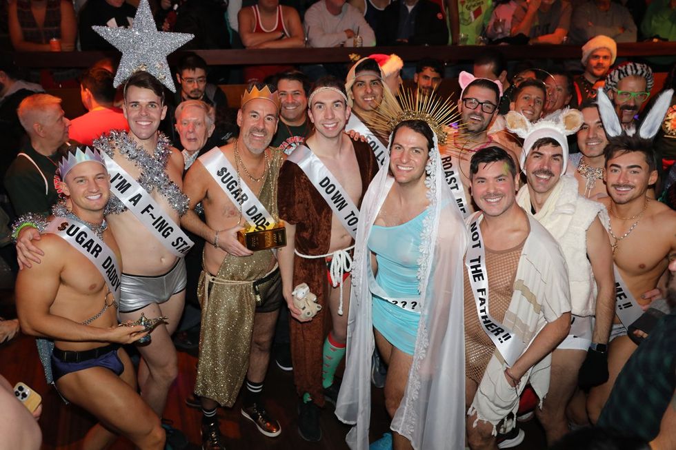photo gallery gay bar Sidetrack Chicago Santa Speedo Run party 2024