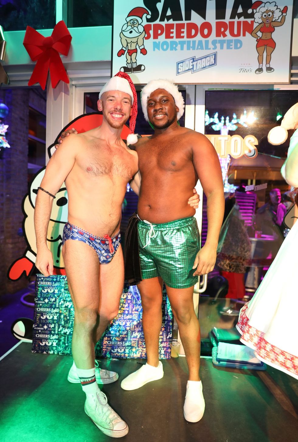 photo gallery gay bar Sidetrack Chicago Santa Speedo Run party 2024