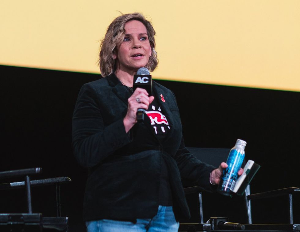 Photo Gallery Love Lies Bleeding Premiers Red Carpet Party Tracy Gilchrest panel