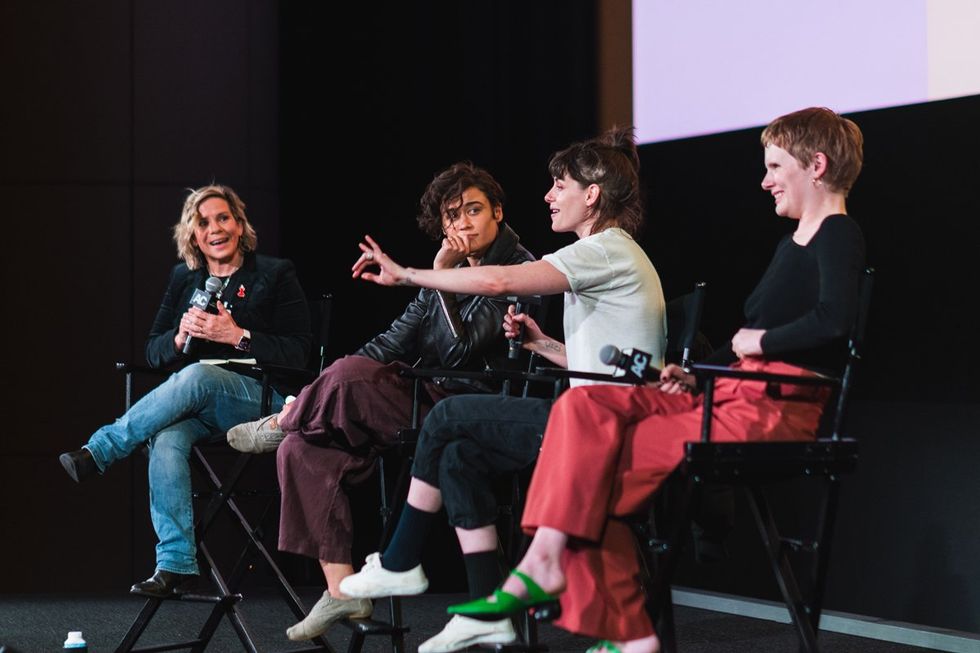 Photo Gallery Love Lies Bleeding Premiers Red Carpet Party Tracy Gilchrest panel