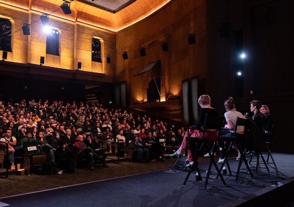 Photo Gallery Love Lies Bleeding Premiers Red Carpet Party Tracy Gilchrest panel