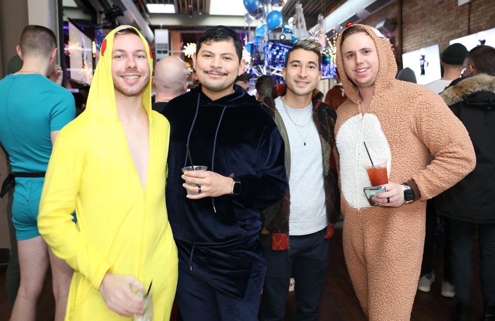Photo Gallery New Years Day LGBTQ+ Onesie Party Sidetrack Chicago Gay Bar
