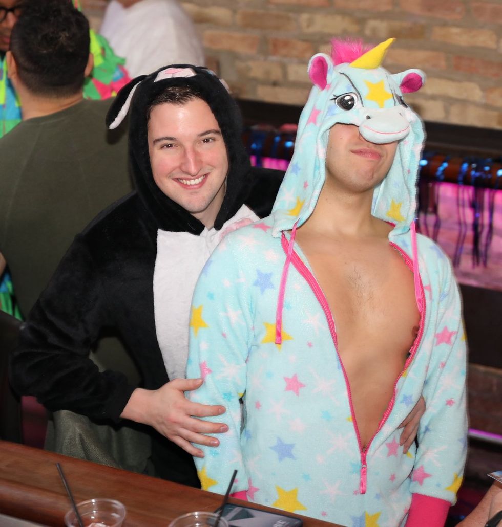 Photo Gallery New Years Day LGBTQ+ Onesie Party Sidetrack Chicago Gay Bar