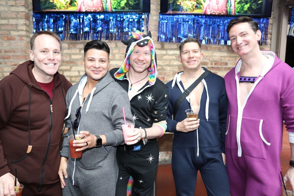 Photo Gallery New Years Day LGBTQ+ Onesie Party Sidetrack Chicago Gay Bar