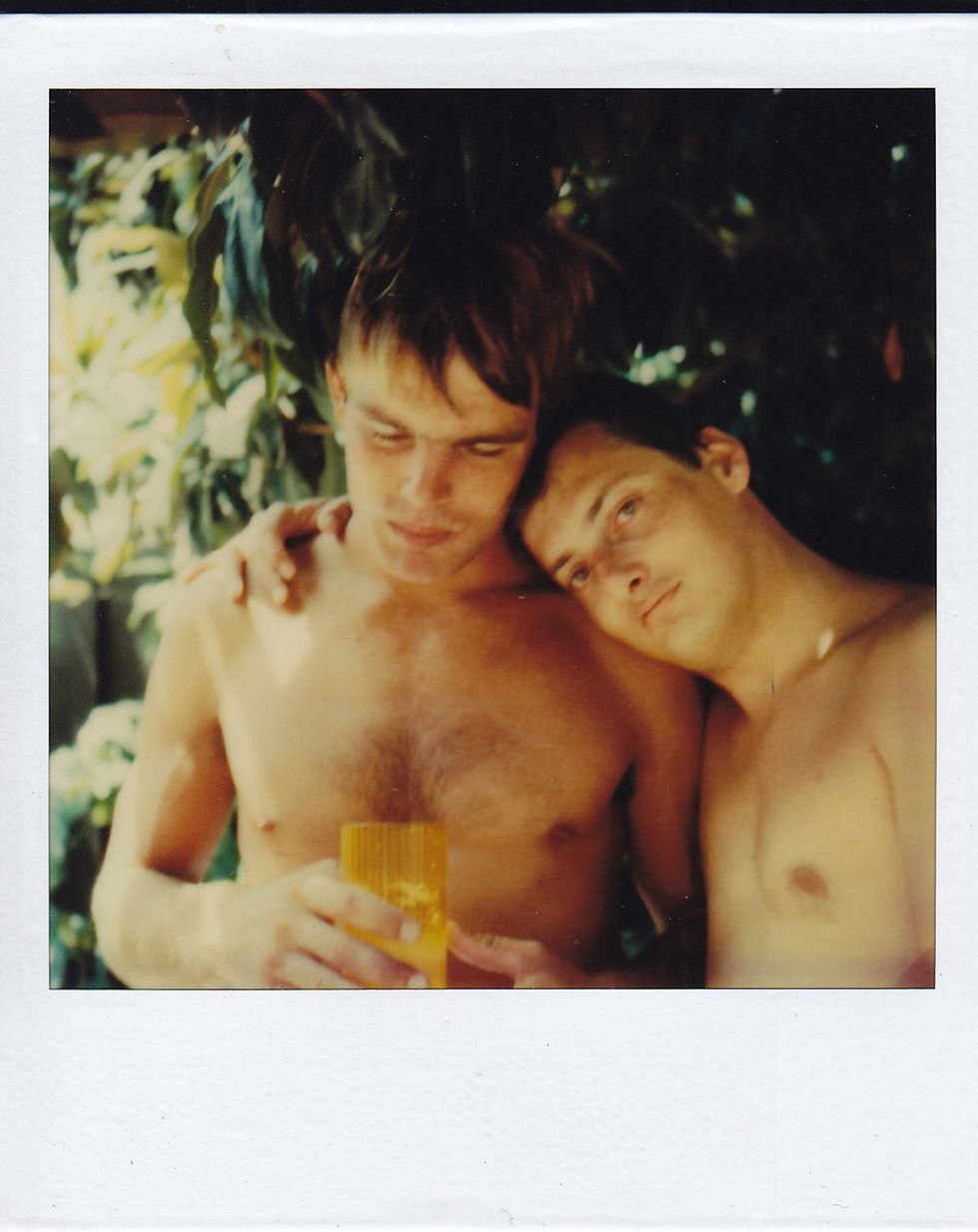 photo gallery Polaroids spanning from 1964 to 1991 documenting Houston male throuple John Jay Hollenburger Arthur Slaughter Gary Grether aka JAG and their social circle