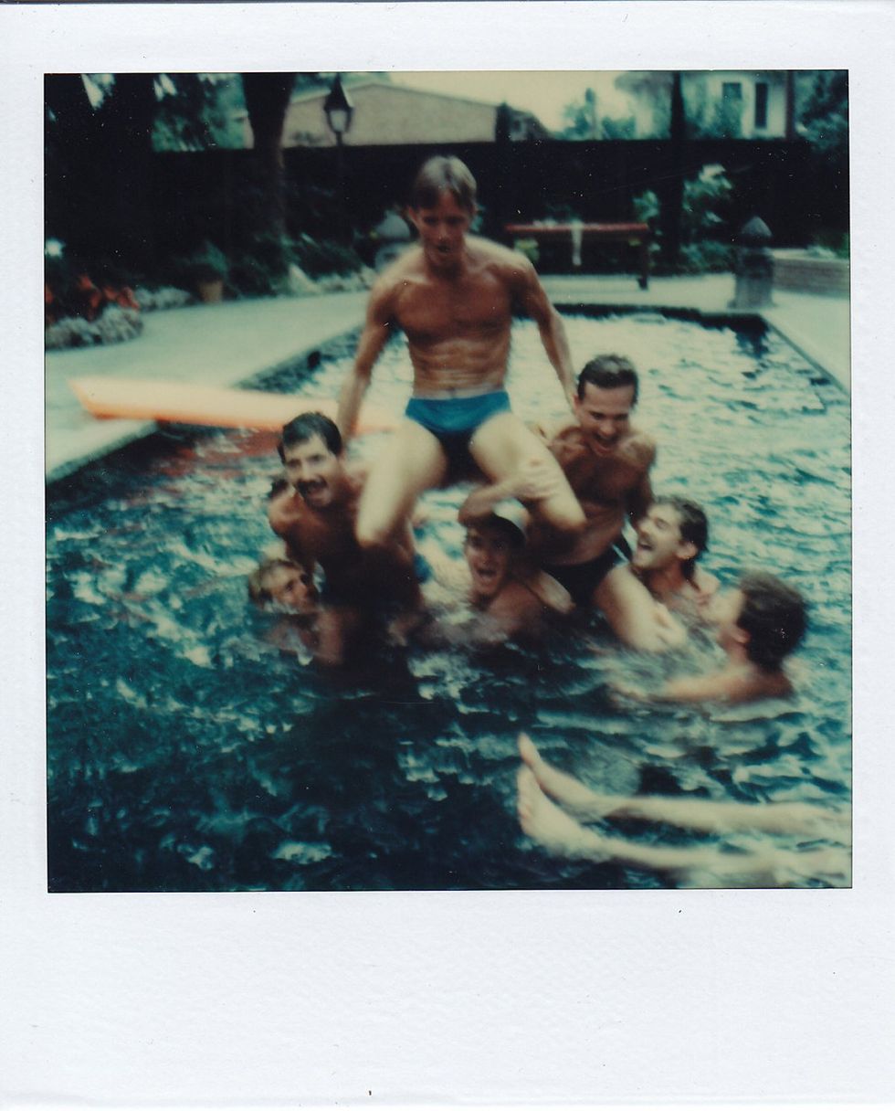 photo gallery Polaroids spanning from 1964 to 1991 documenting Houston male throuple John Jay Hollenburger Arthur Slaughter Gary Grether aka JAG and their social circle