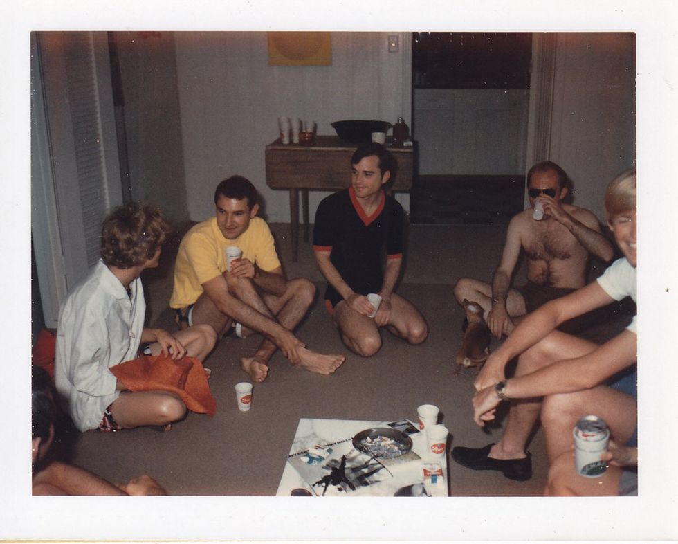 photo gallery Polaroids spanning from 1964 to 1991 documenting Houston male throuple John Jay Hollenburger Arthur Slaughter Gary Grether aka JAG and their social circle