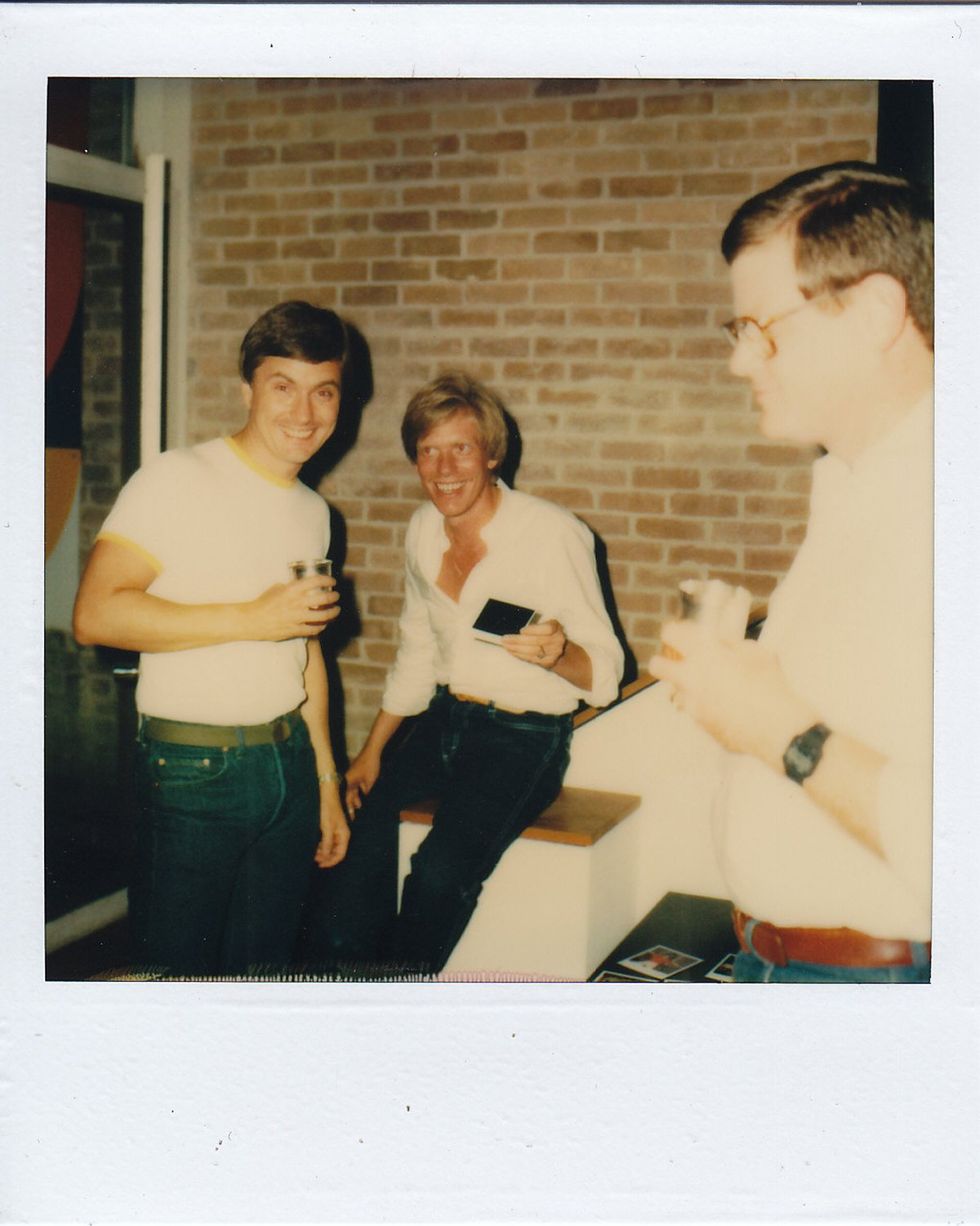photo gallery Polaroids spanning from 1964 to 1991 documenting Houston male throuple John Jay Hollenburger Arthur Slaughter Gary Grether aka JAG and their social circle