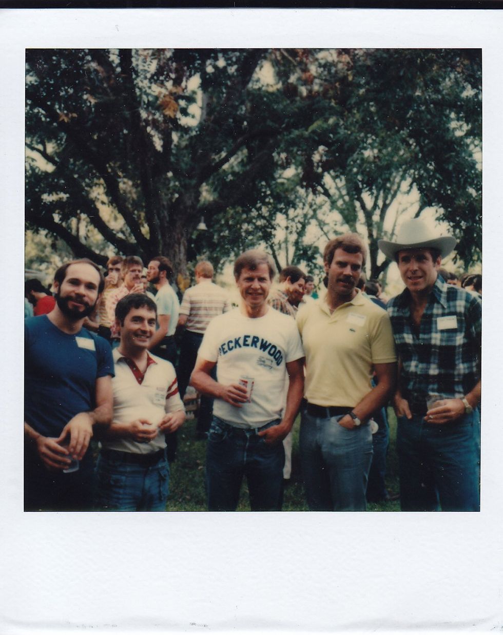 photo gallery Polaroids spanning from 1964 to 1991 documenting Houston male throuple John Jay Hollenburger Arthur Slaughter Gary Grether aka JAG and their social circle