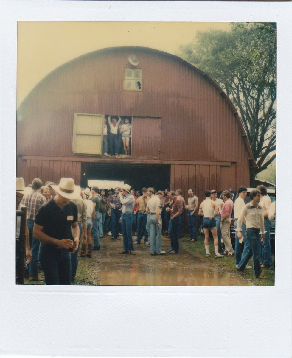 photo gallery Polaroids spanning from 1964 to 1991 documenting Houston male throuple John Jay Hollenburger Arthur Slaughter Gary Grether aka JAG and their social circle