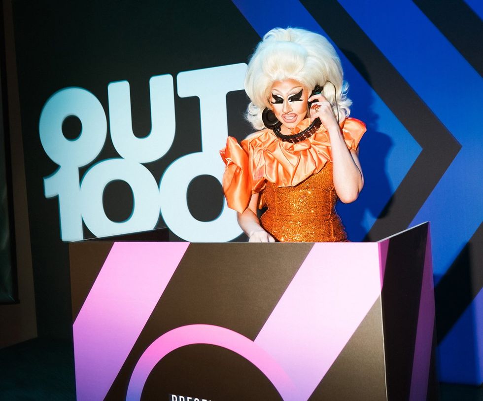 photo gallery queer photographer Roland Fitz Out100 2024 party pics drag queen DJ trixie mattel