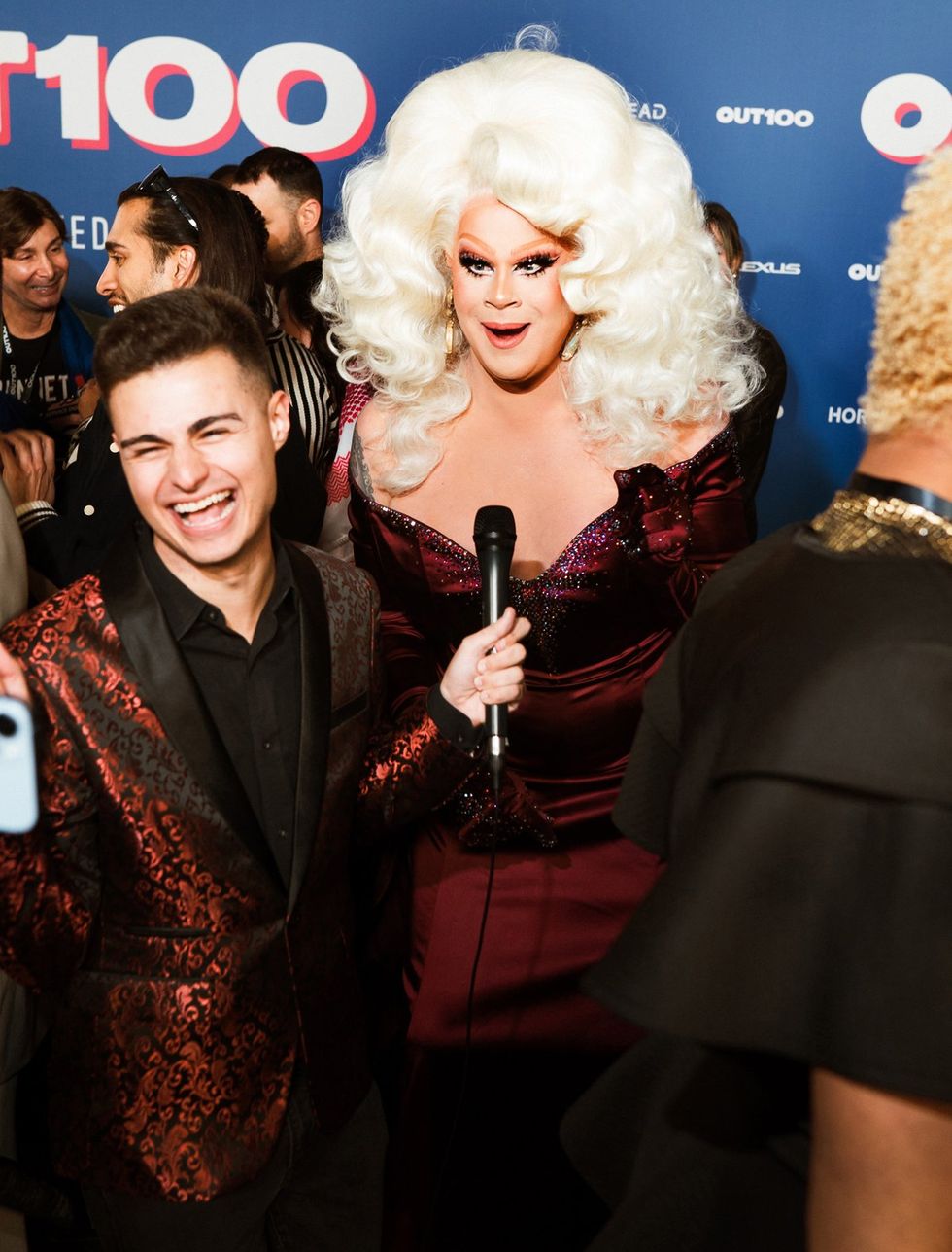 photo gallery queer photographer Roland Fitz Out100 2024 party pics Ricky Cornish and Nina West