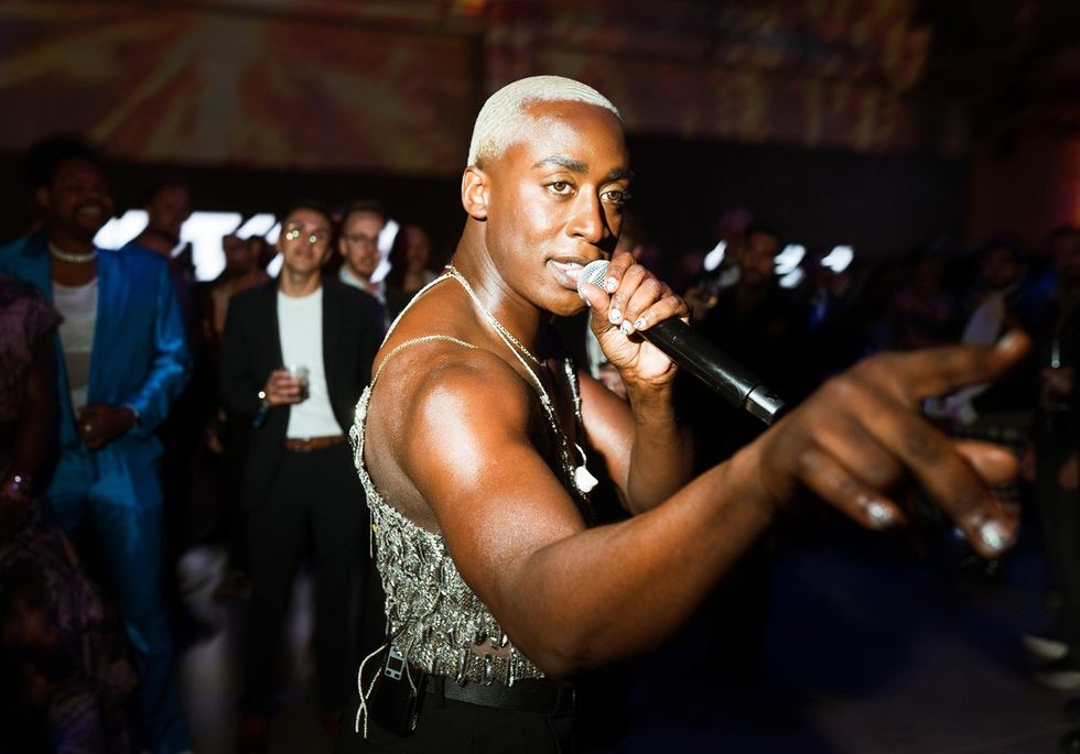 photo gallery queer photographer Roland Fitz Out100 2024 party pics vincint performing