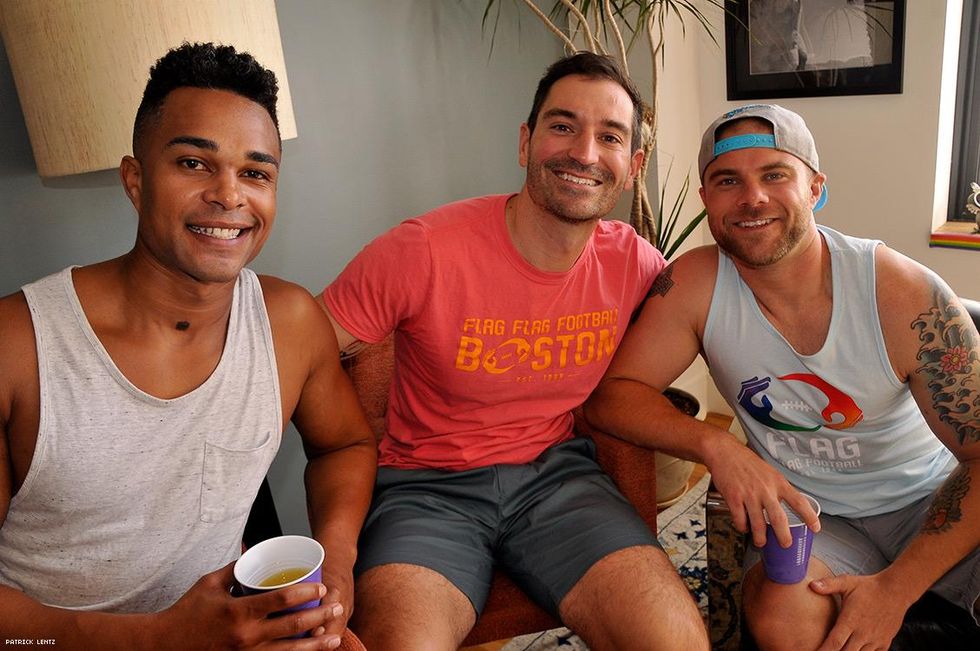 Photographer Patrick Lentz hits the streets each year with his flag football buddies for a very affectionate Pride celebration. PDAs encouraged. Read more below.