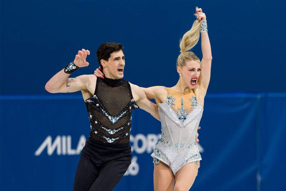 Piper Gilles and partner Paul Poirier of Team Canada compete in Ice Dance - Rhythm Dance Qualification on day three of the Milano Cortina 2026 Winter Olympic games