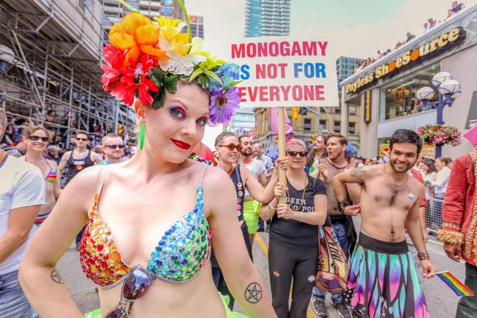 Polyamory at a pride parade