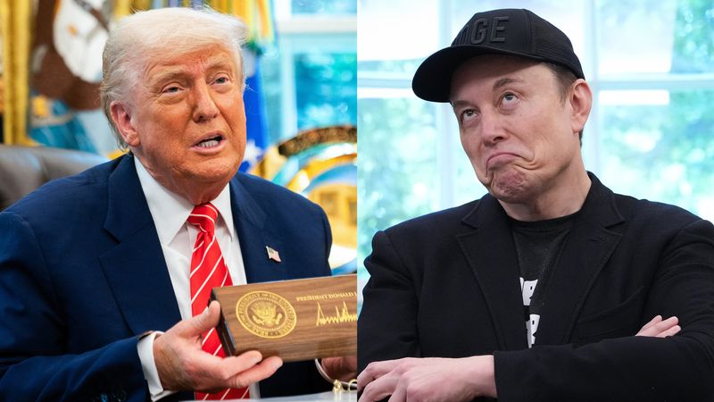 President Donald Trump and Elon Musk
