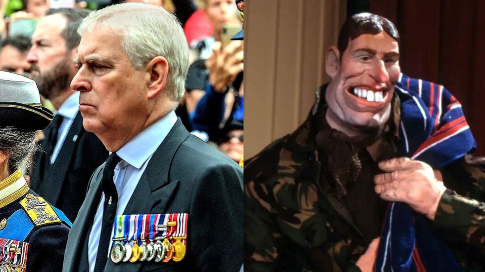 Prince Andrew Spitting Image puppet