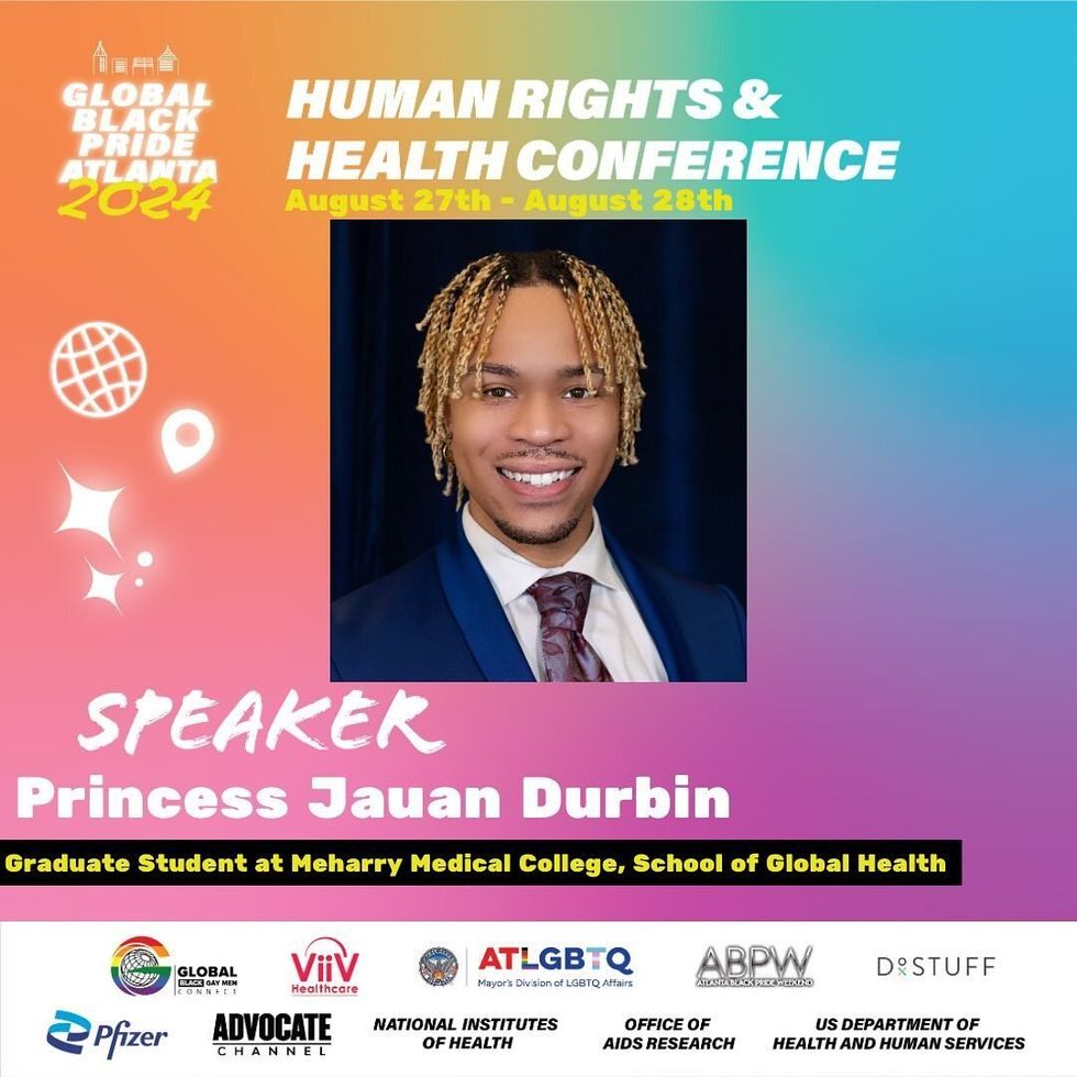 Princess Jauan Durbin against a gradient background.