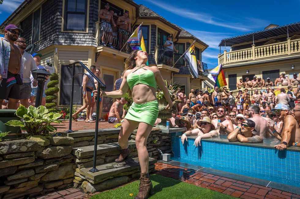 Provincetown Massachusetts bear week 2025 pool party guests