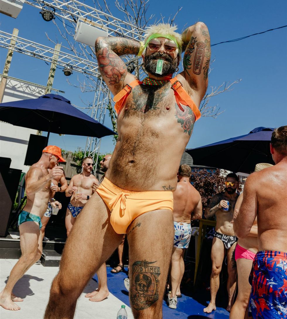 Provincetown Massachusetts bear week 2025 pool party guests