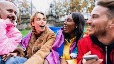 Queer friends sitting together