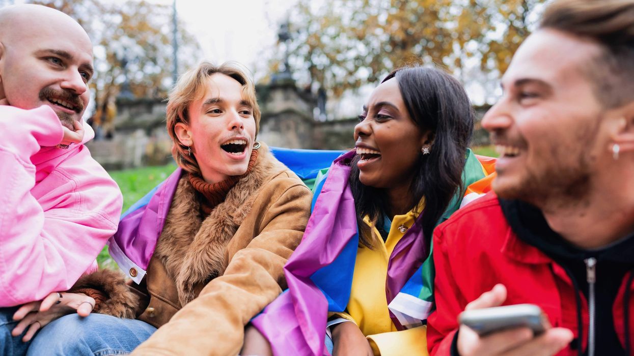 Queer friends sitting together